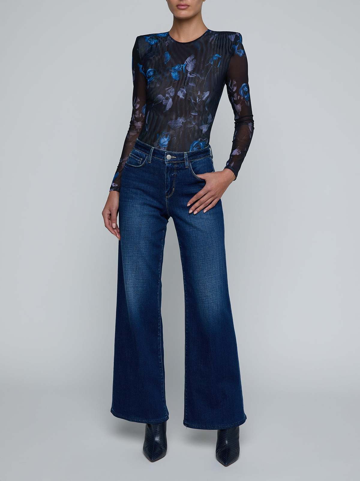 L'agence Alicent Wide Leg Jean Marvista Pants - Image 5 of 5