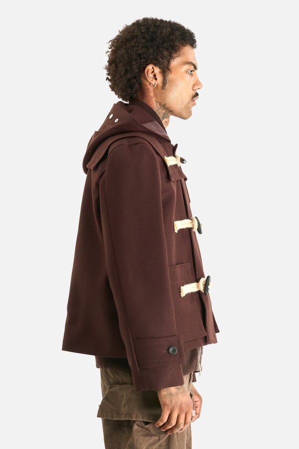 sacai Wool Melton Blouson Jacket - Brown
