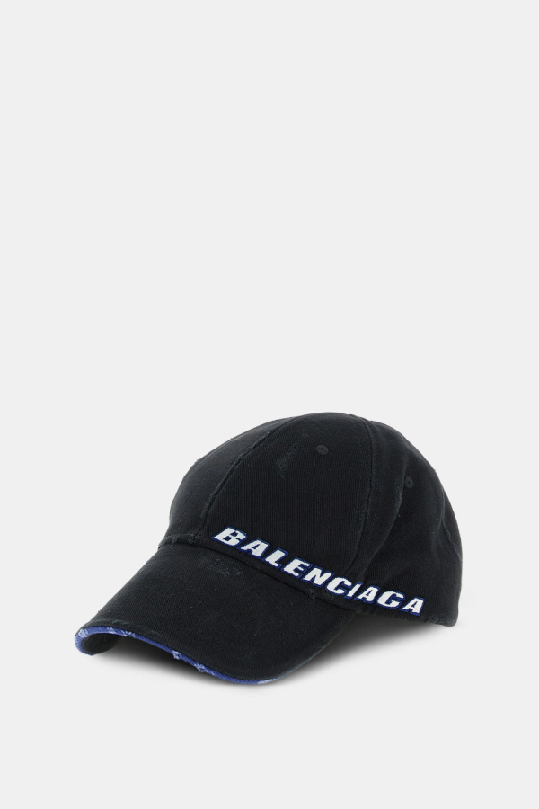 Balenciaga Embroidered Logo Cap - Black