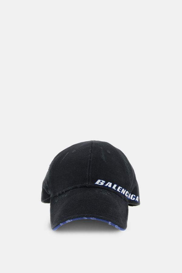 Balenciaga Embroidered Logo Cap - Black