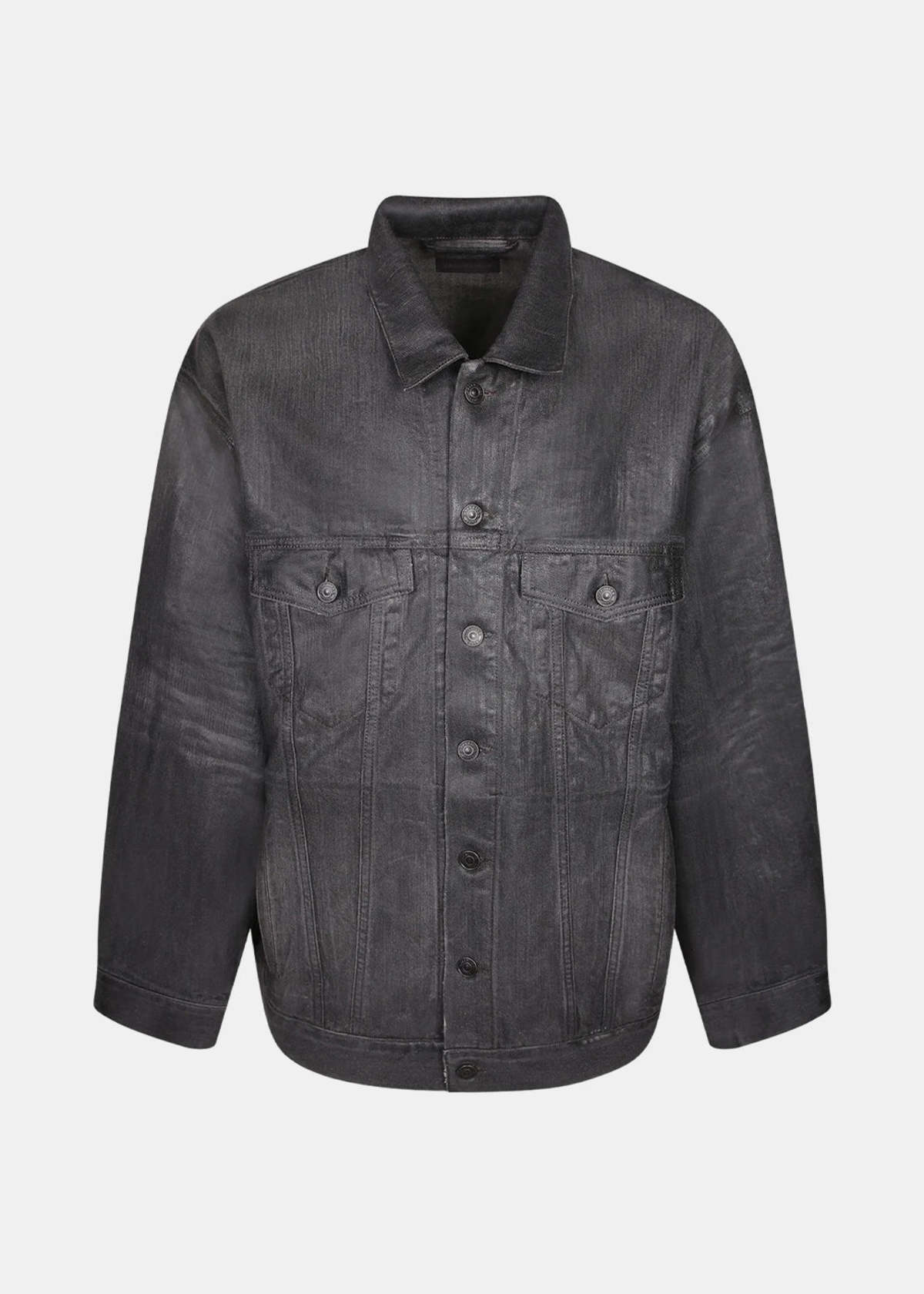 Balenciaga Light Heather Grey Denim Jacket - Light Heather Grey - Image 1 of 2