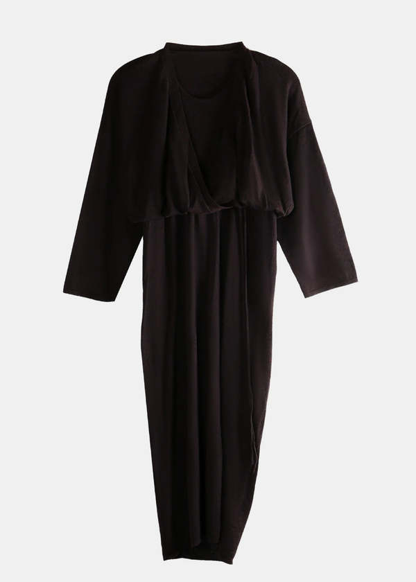 YANGKEHAN Purple Wrap Split Dress