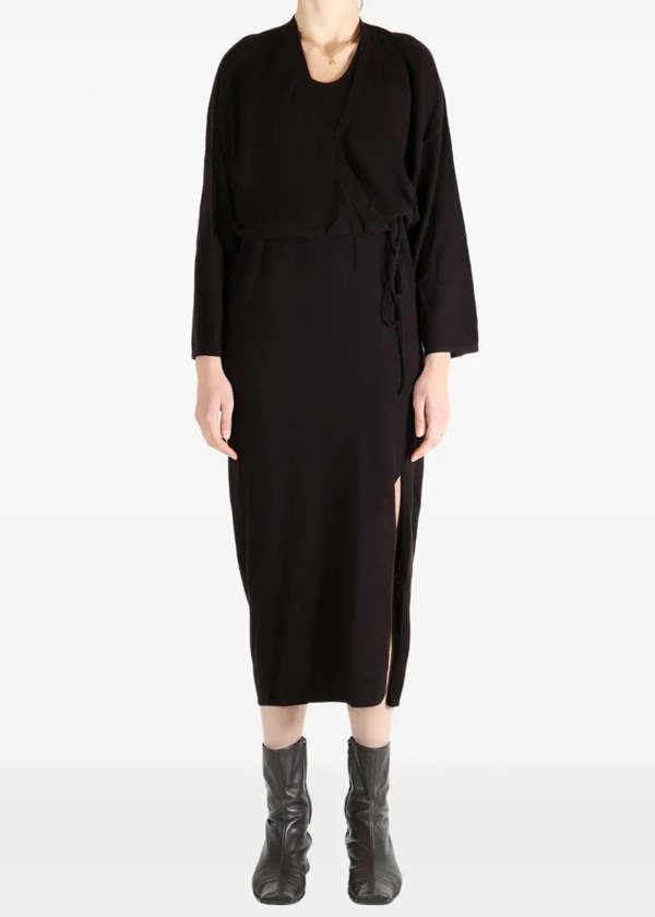 YANGKEHAN Purple Wrap Split Dress