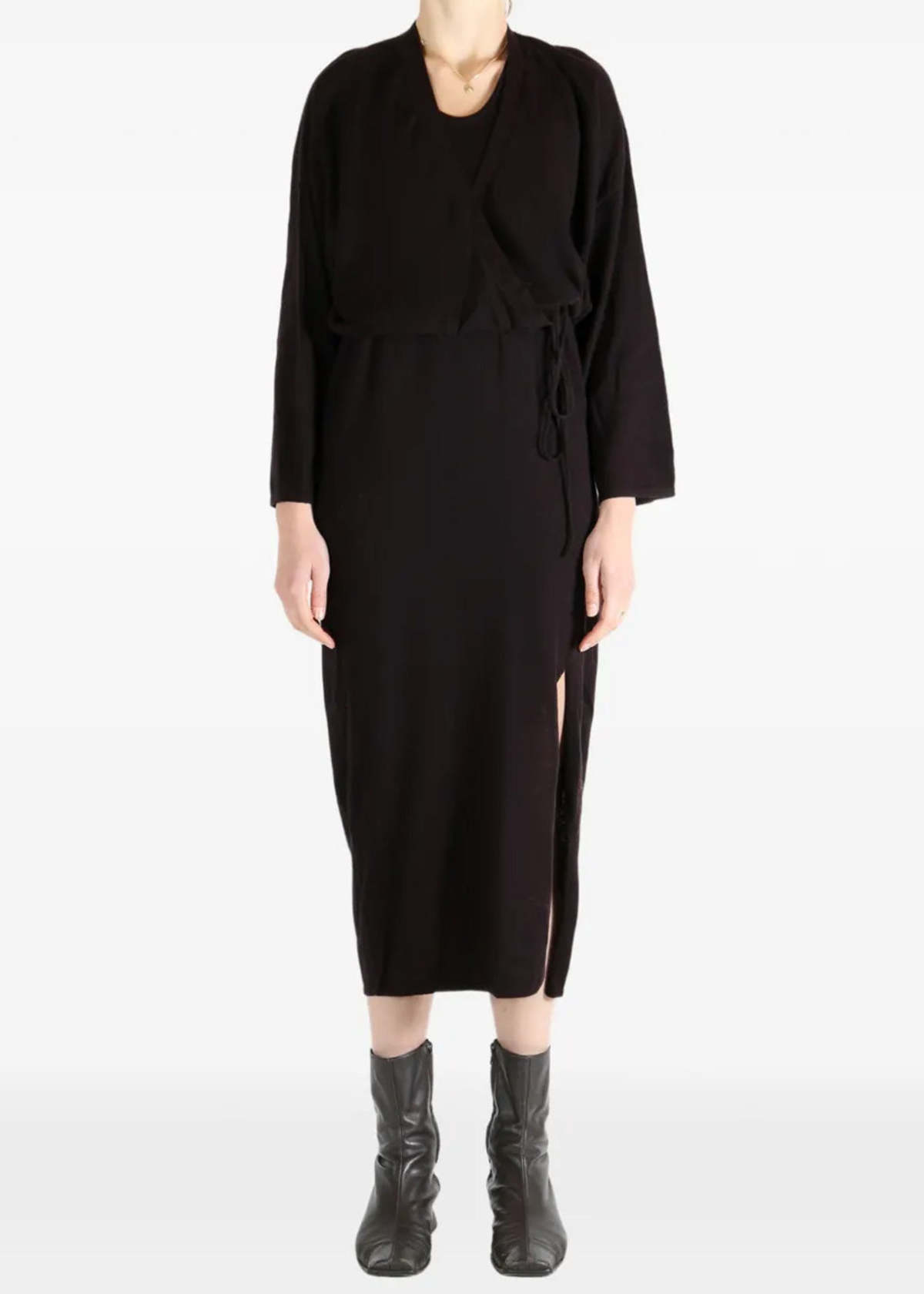 YANGKEHAN Purple Wrap Split Dress - Image 2 of 3