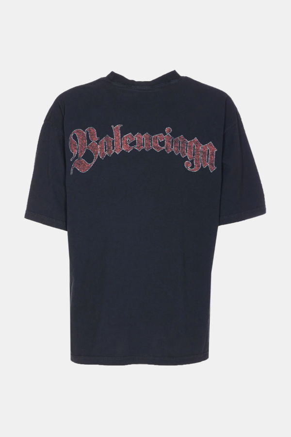 Balenciaga Spiral Crest T-Shirt - Faded Washed Black