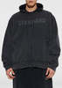 Balenciaga Washed Black Standard Oversized Zip Up Hoodie - Faded Washed Black - Thumbnail 3