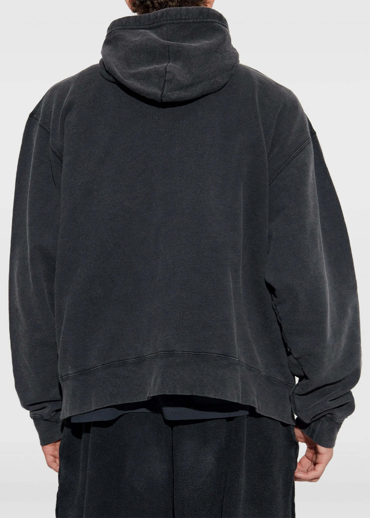 Balenciaga Washed Black Standard Oversized Zip Up Hoodie - Faded Washed Black - Image 4 of 4