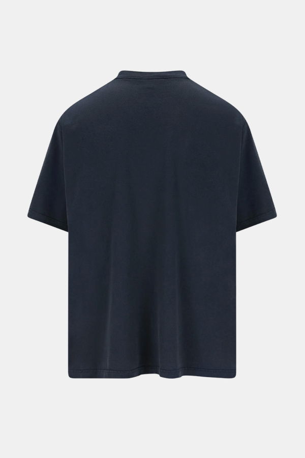 Balenciaga Washed Navy Luxury Script T-Shirt