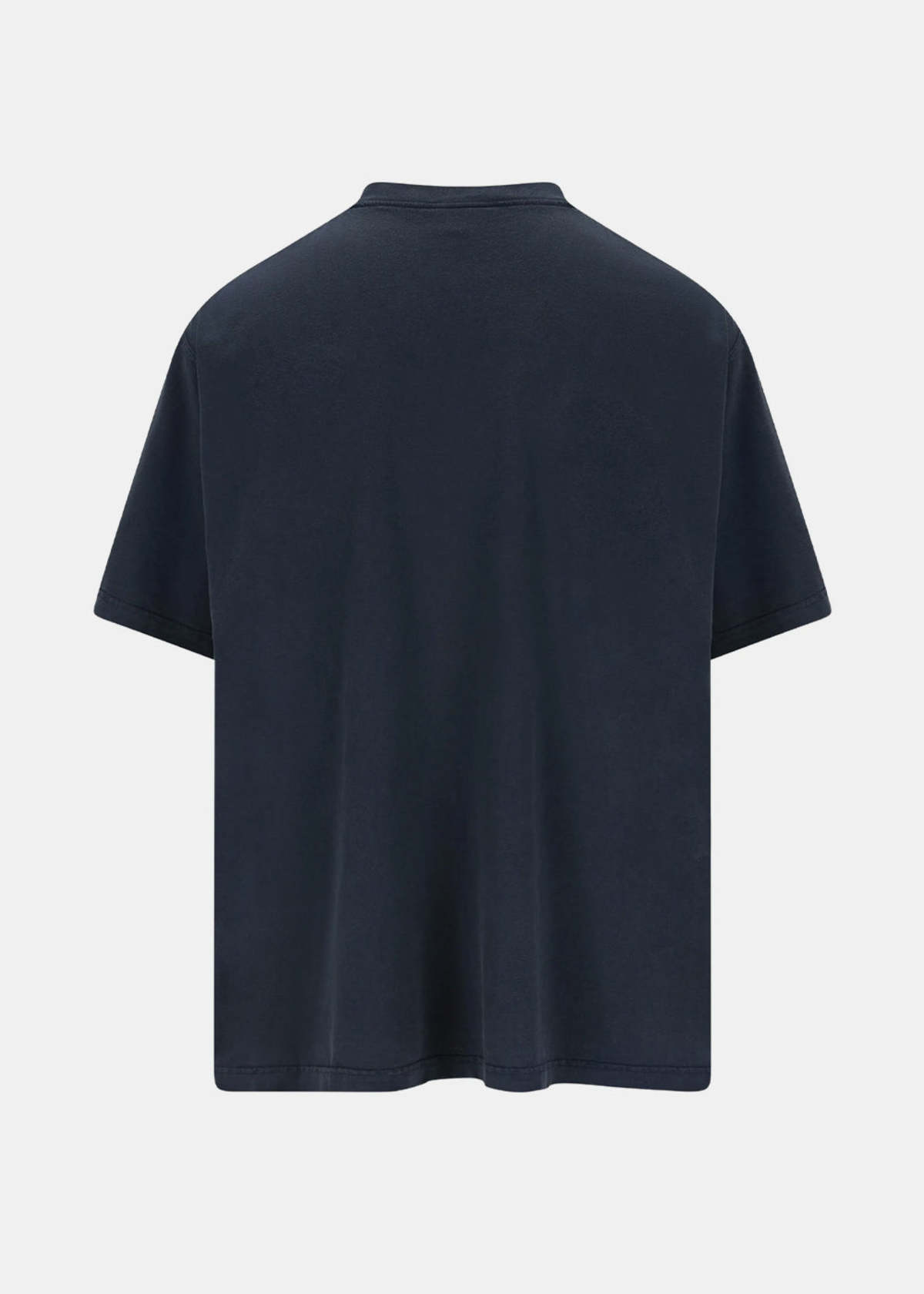 Balenciaga Washed Navy Luxury Script T-Shirt - Image 2 of 2