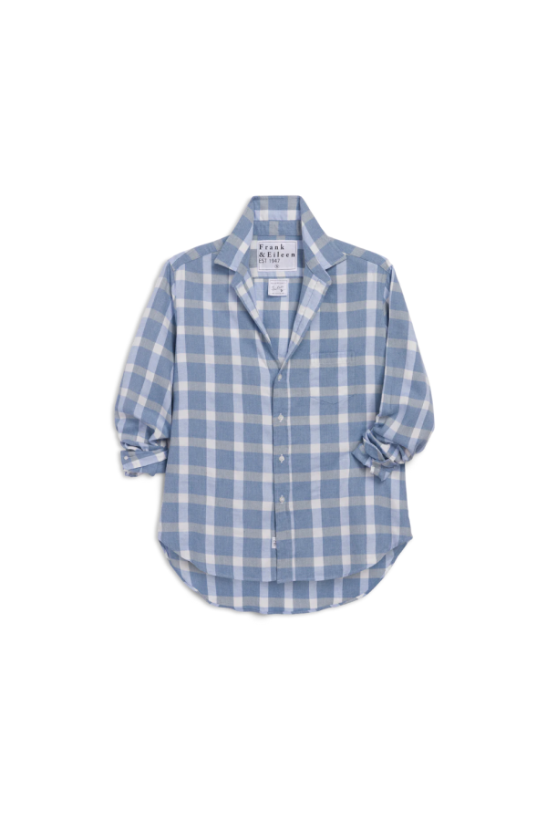 Frank & Eileen Eileen Relaxed Button-Up Shirt - Large Blue/ White Check