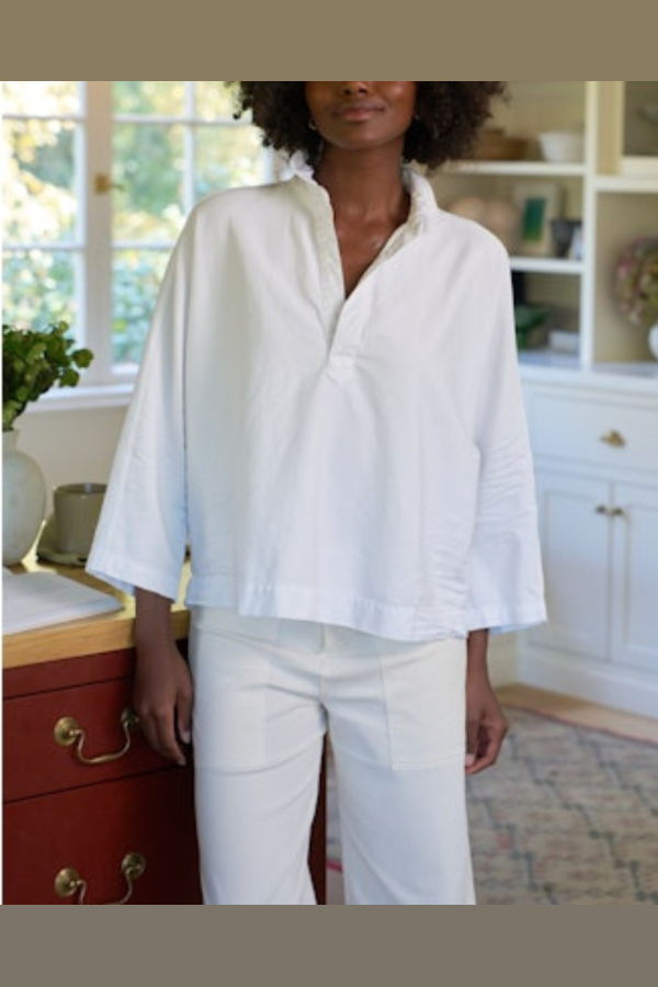 Frank & Eileen Gabi Popover Shirt - White