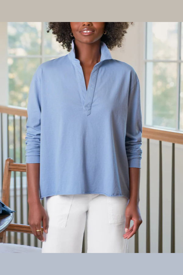 Frank & Eileen Patrick Popover Henley Top - Fog