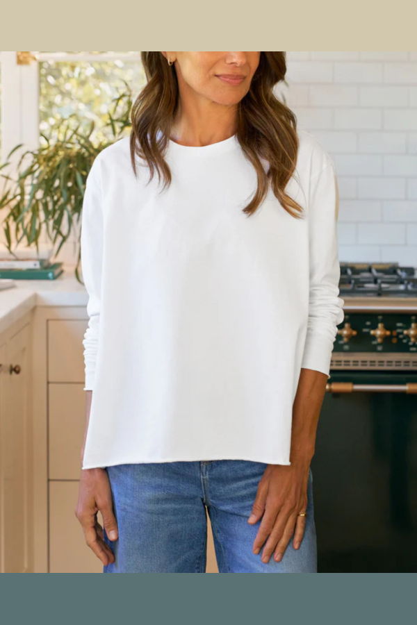 Frank & Eileen Quinn L/S Crewneck Tee - White