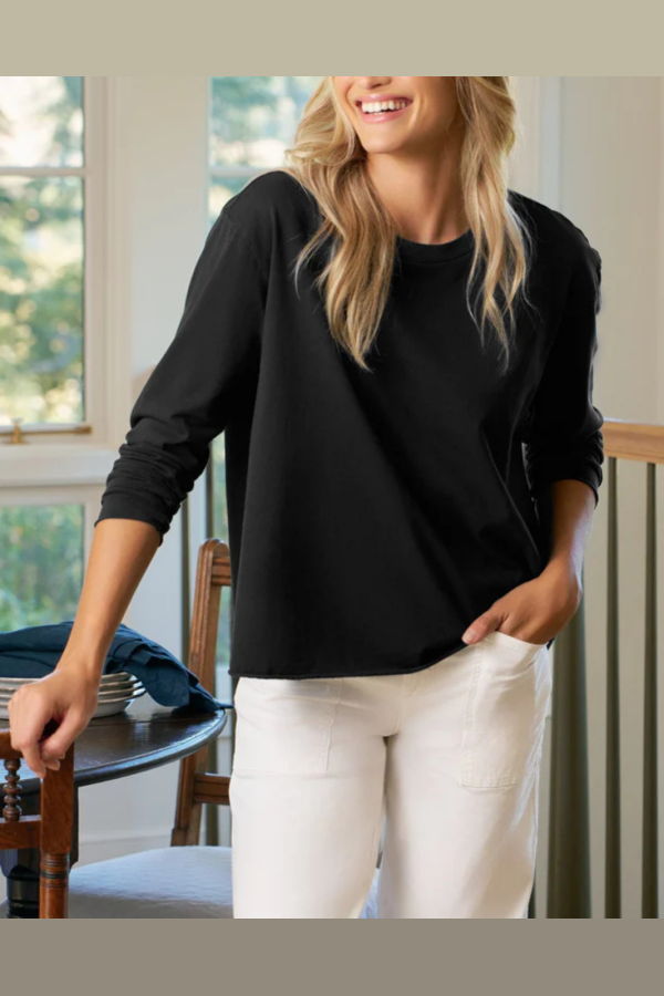 Frank & Eileen Quinn Long Sleeve Crewneck Tee - Black