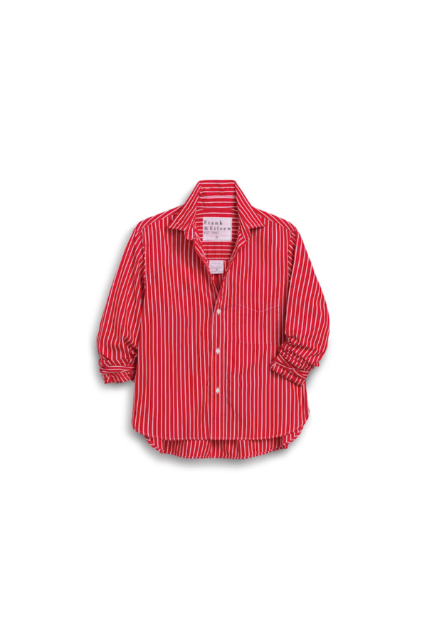 Frank & Eileen Silvio Untuckable Button-Up Shirt - Red Stripe