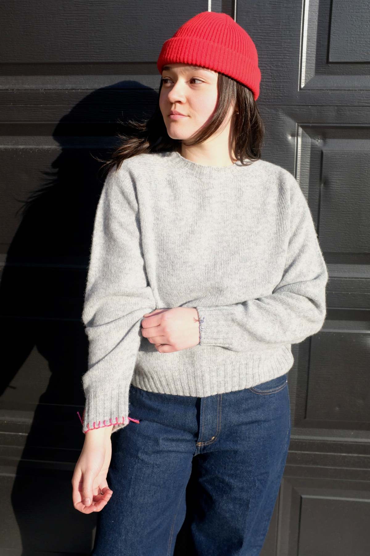 LA FETICHE Joy Crewneck Shetland Sweater - Light Grey - Image 1 of 9