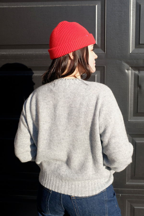 LA FETICHE Joy Crewneck Shetland Sweater - Light Grey