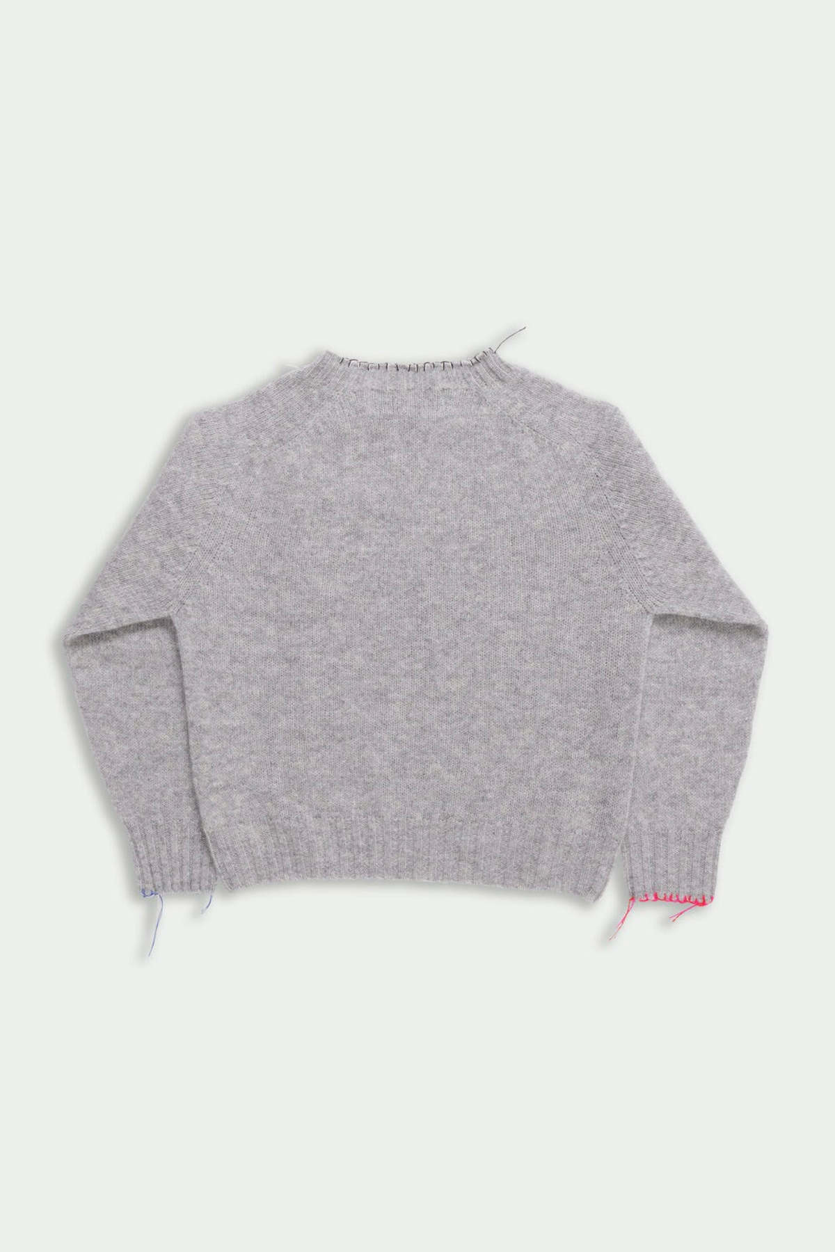 LA FETICHE Joy Crewneck Shetland Sweater - Light Grey - Image 7 of 9