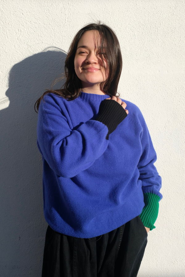 LA FETICHE Lambswool Sweater with Contrast Cuff