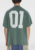 Balenciaga Dark Green Basketball T-Shirt - Dark Green/Light Grey - Thumbnail 3