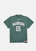 Balenciaga Dark Green Basketball T-Shirt - Dark Green/Light Grey - Thumbnail 4