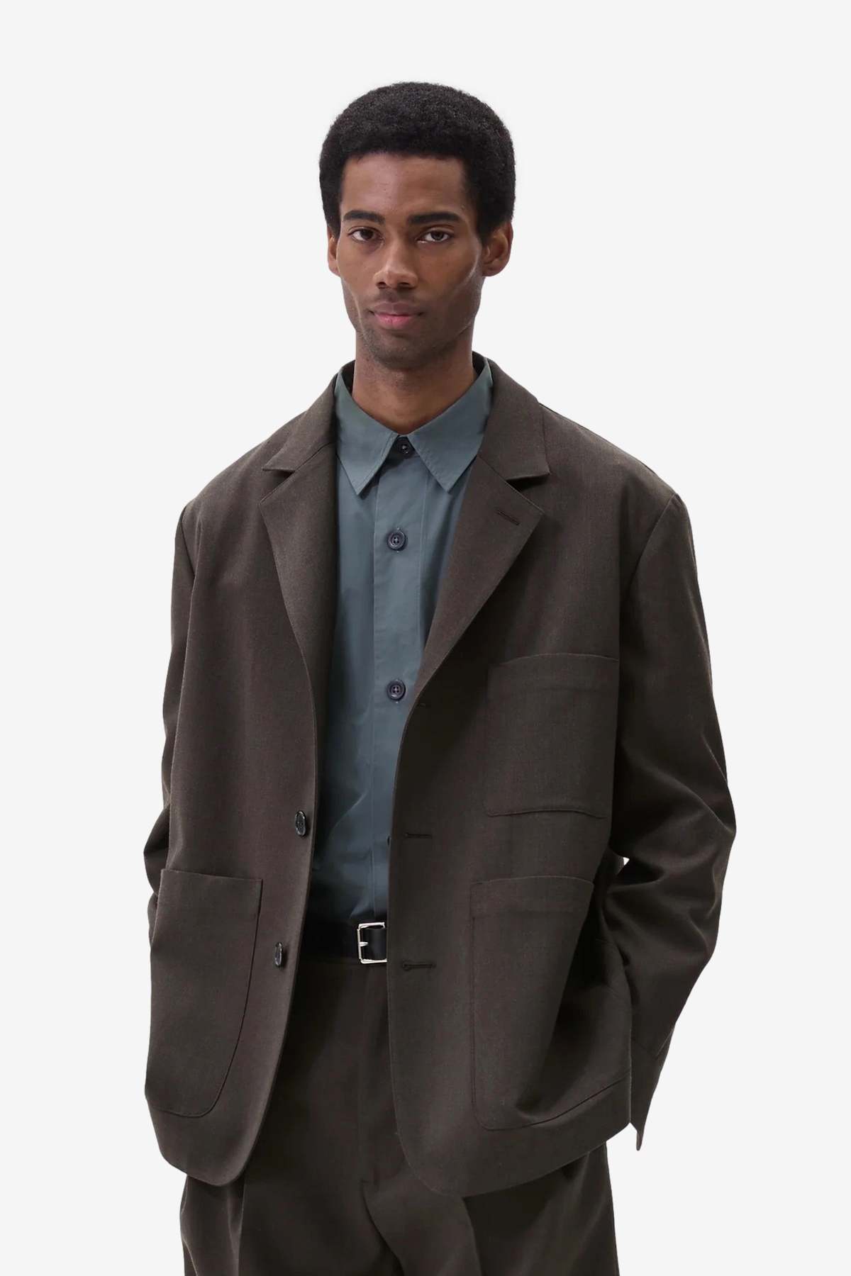 Margaret Howell Shirt Cuff Blazer - Khaki Brown - Image 2 of 4