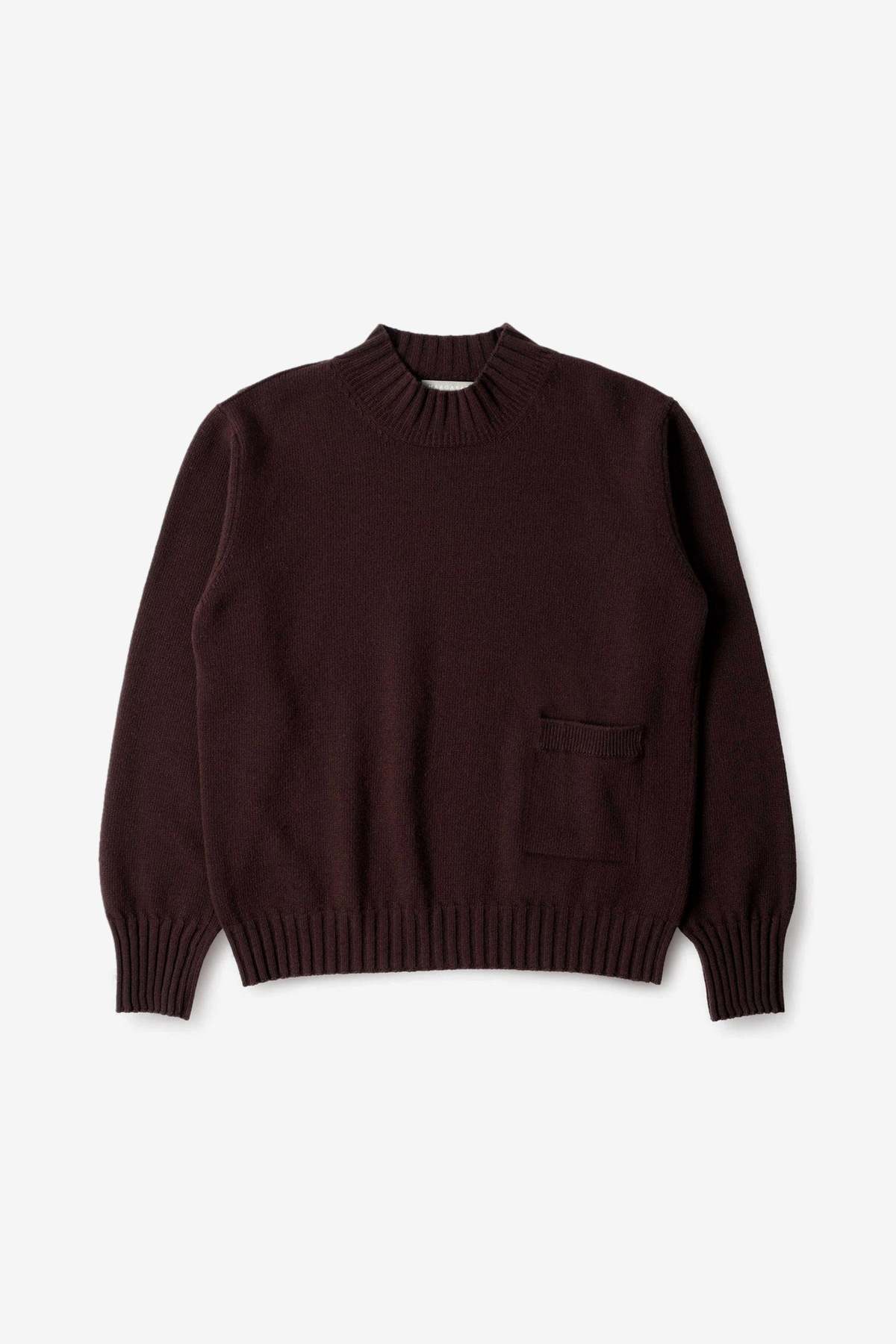 Margaret Howell Single Pocket Crew Sweater - Mahogany - Image 1 of 4