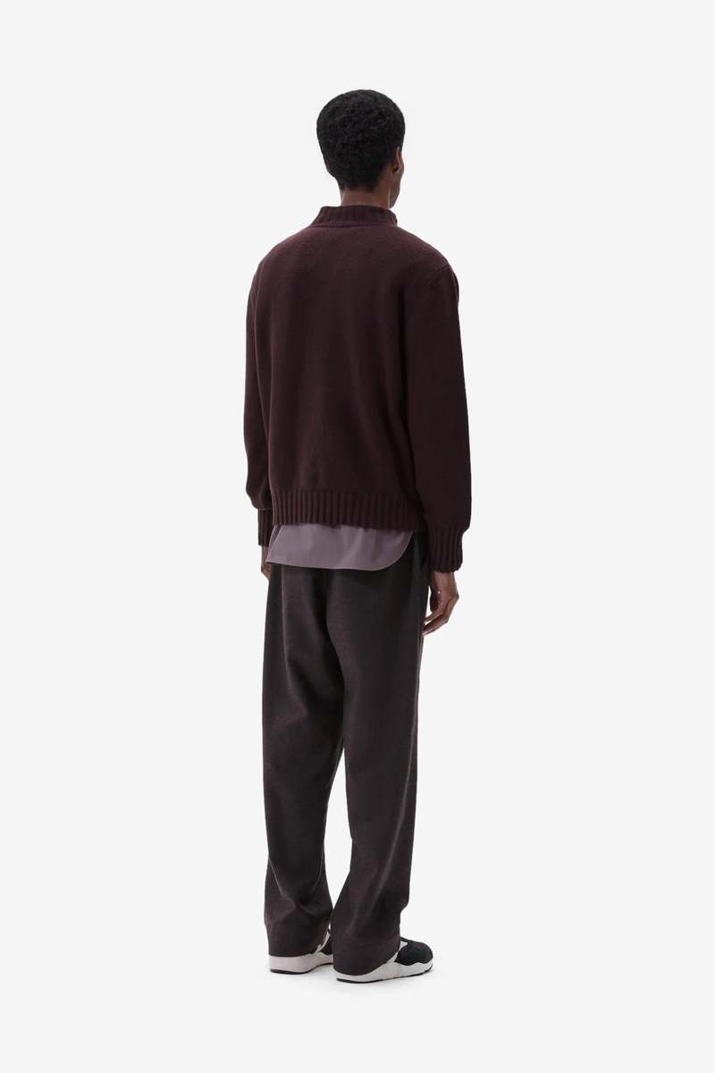 Margaret Howell Single Pocket Crew Sweater - Mahogany