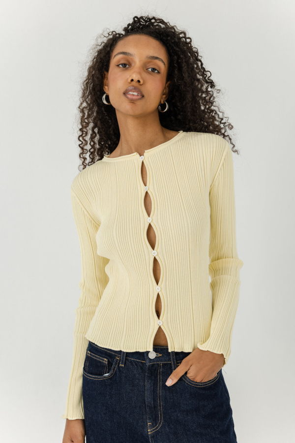 The Knotty Ones Tyla Cardigan - Butter Yellow