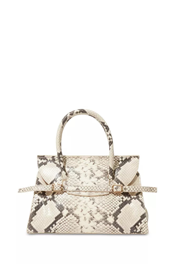 Jonathan Simkhai River Small Snake Embossed Leather Top Handle Bag - Natural