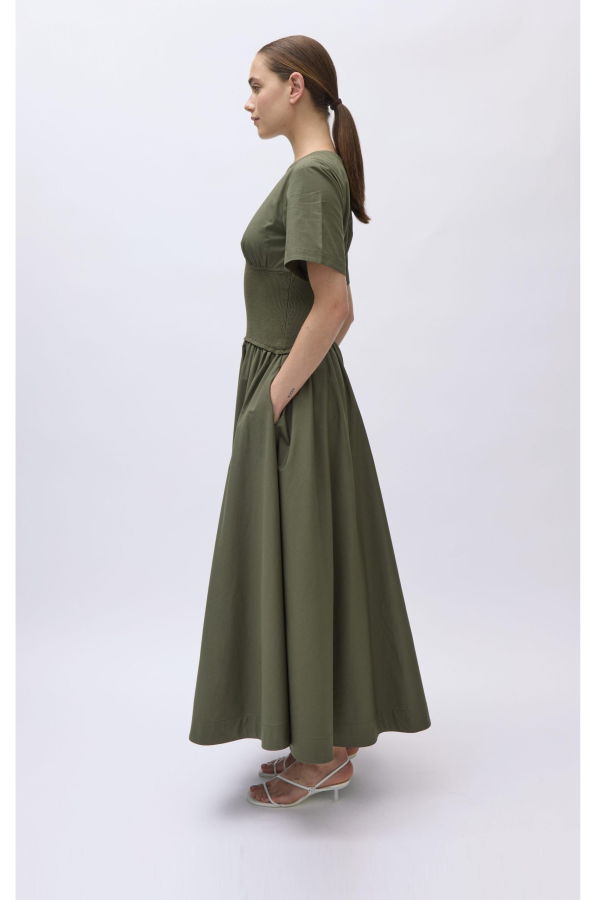 Jonathan Simkhai Wrenna S/S Midi Dress - Fern