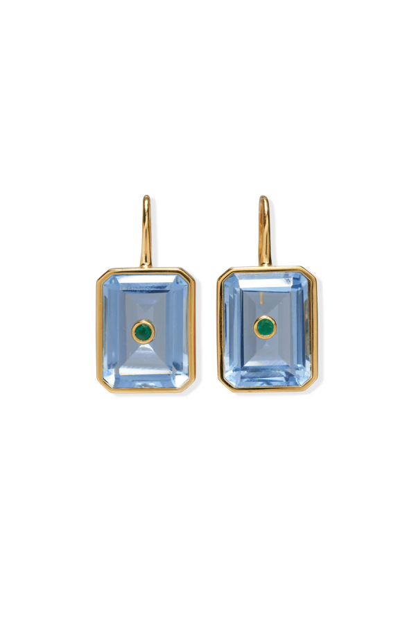 Lizzie Fortunato Emerald Tile Earrings
