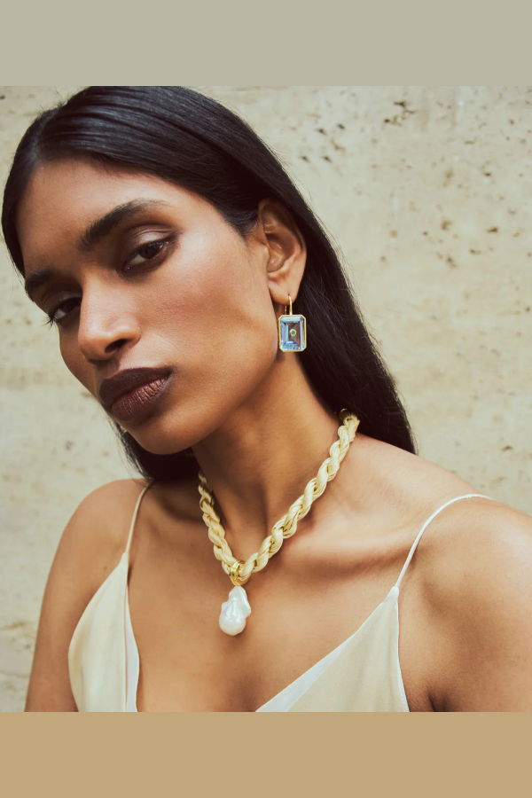 Lizzie Fortunato Emerald Tile Earrings