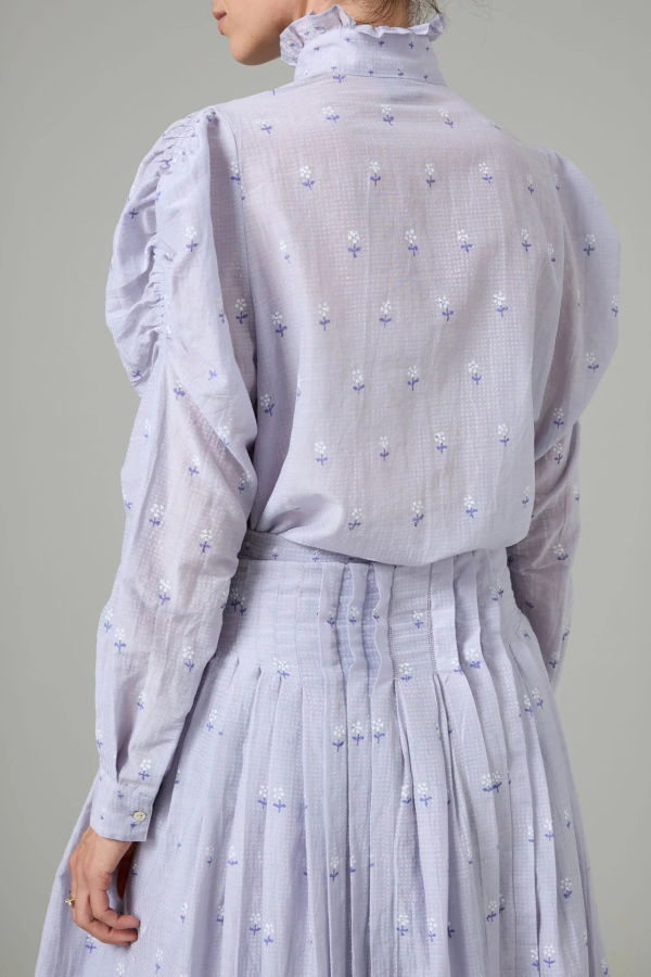 Thierry Colson Wind Buthi-Block Print Blouse - Blue