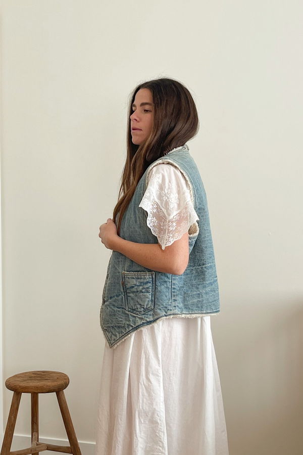 Levi’s Denim Sherpa Vest - Light Wash Denim