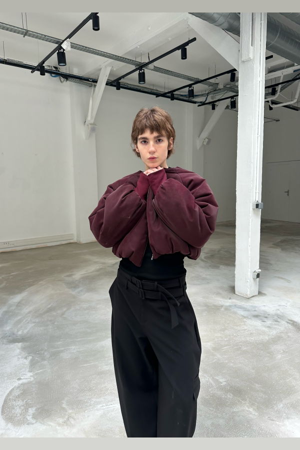 SAEMDI Bordeaux Bomber Jacket