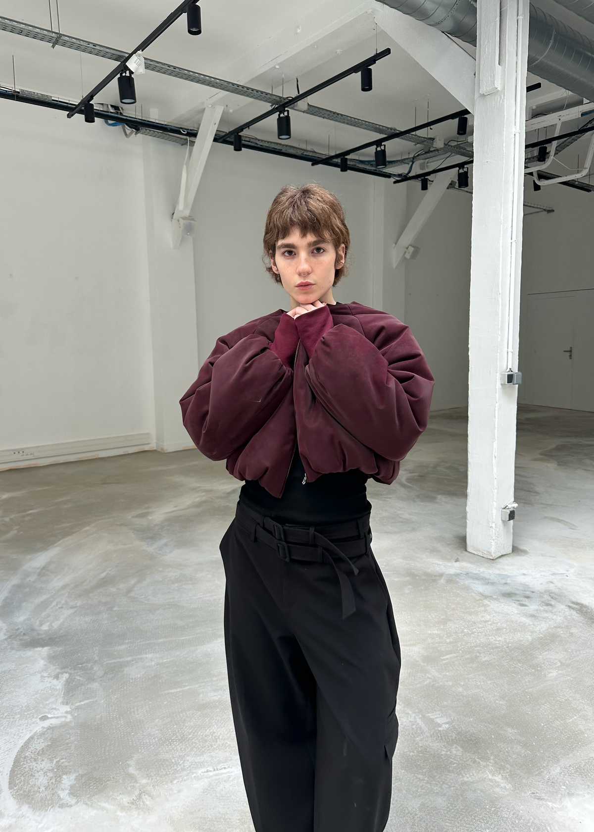 SAEMDI Bordeaux Bomber Jacket - Image 2 of 4