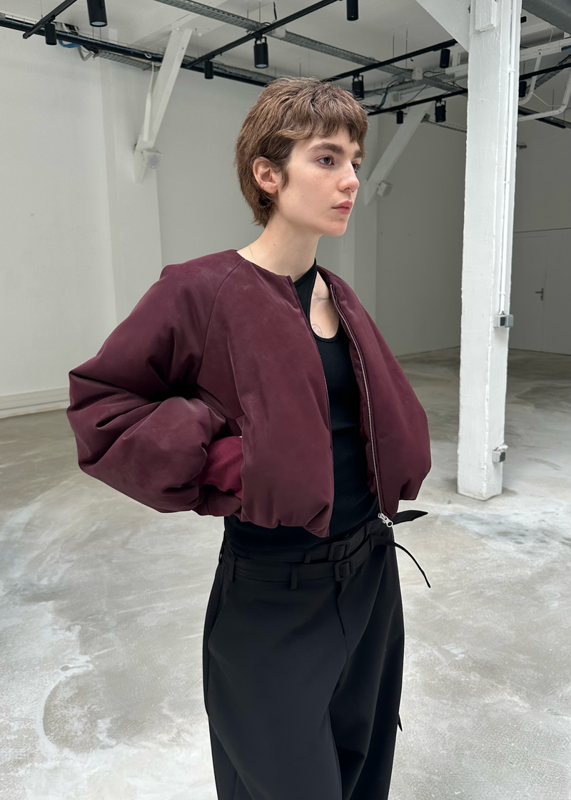SAEMDI Bordeaux Bomber Jacket