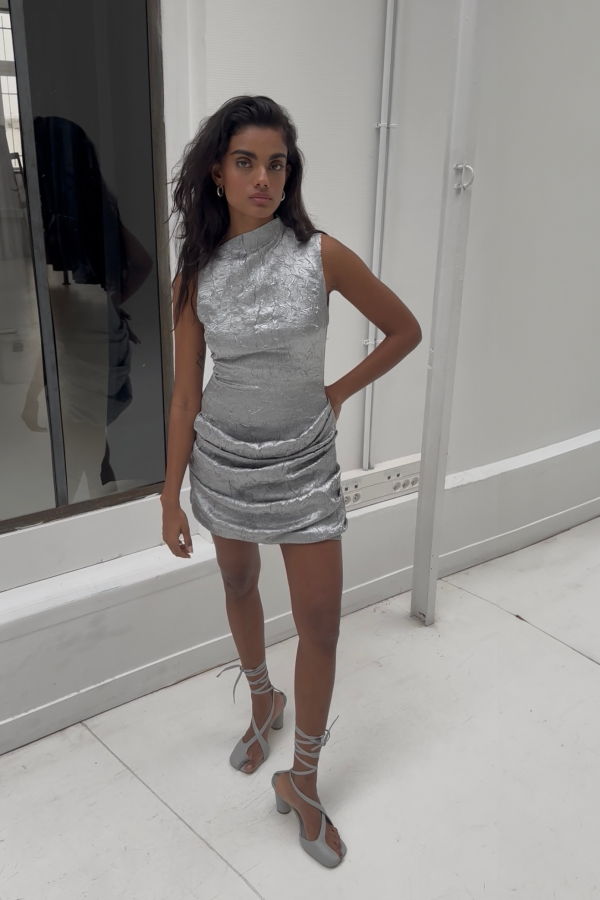 SAEMDI Crinkled Tulip Dress