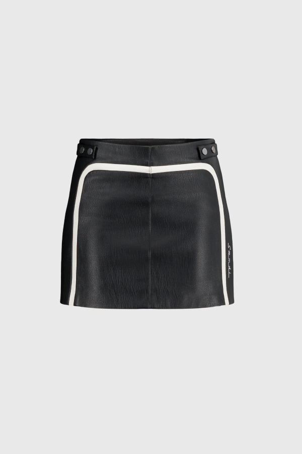 SAEMDI Pu Biker Skirt