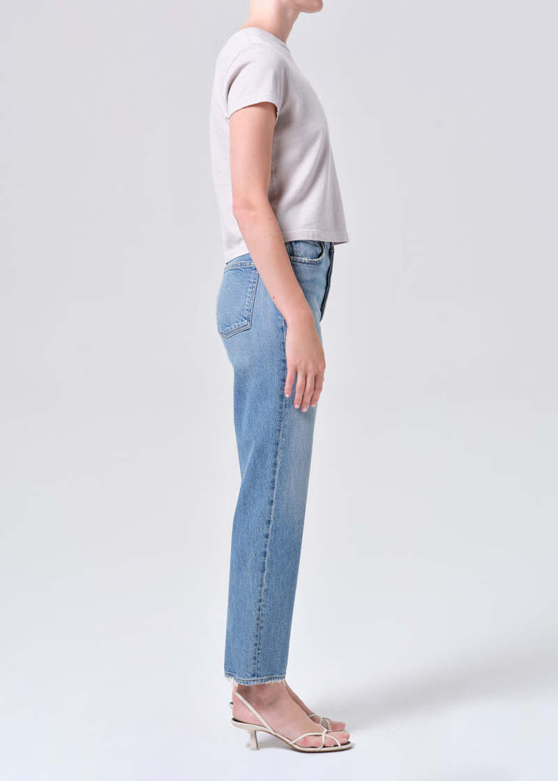 AGOLDE 90's Pinch Waist Crop High Rise Straight Jeans in Renew