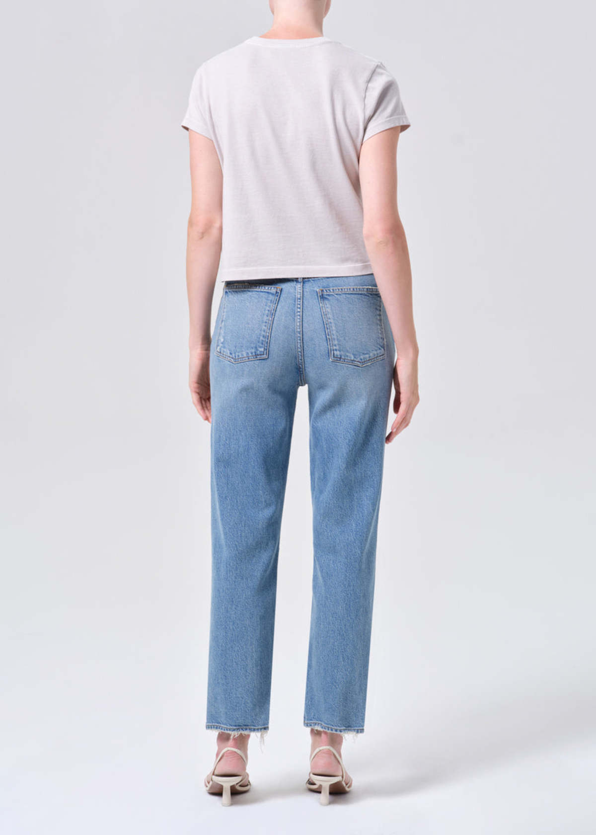 AGOLDE 90's Pinch Waist Crop High Rise Straight Jeans in Renew - Image 5 of 7