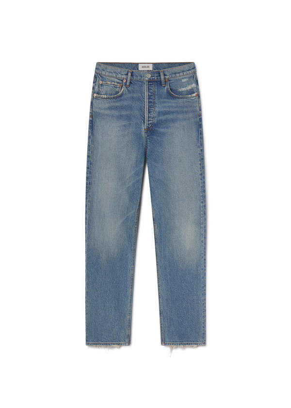 AGOLDE 90's Pinch Waist Crop High Rise Straight Jeans in Renew
