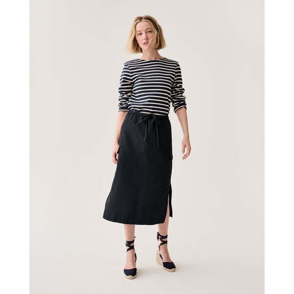 MASHBURN Willa Skirt - Navy Nylon Faille