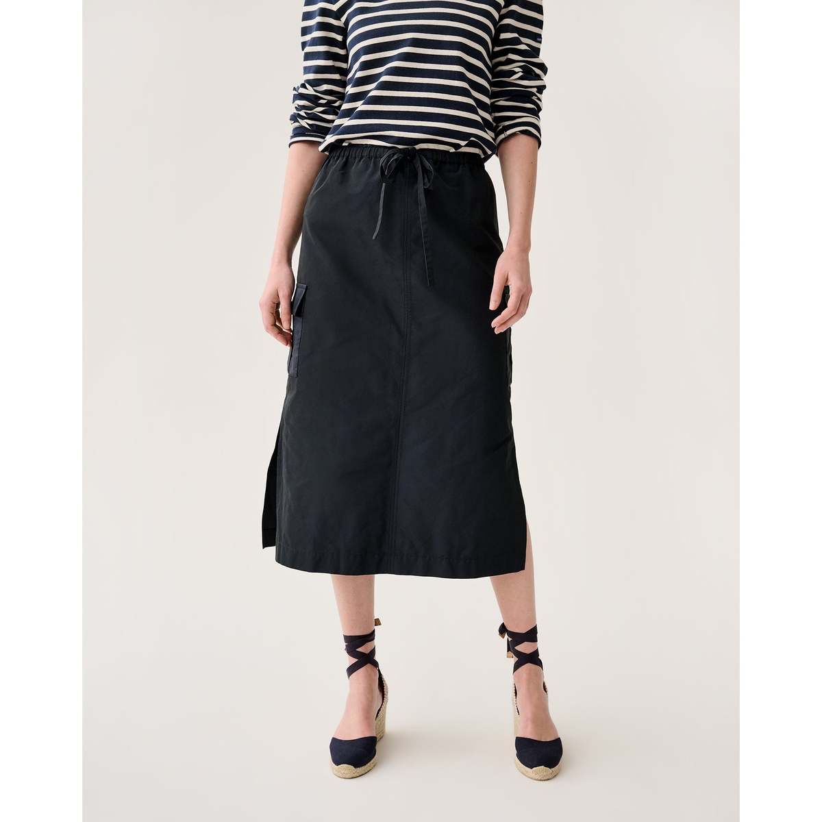 MASHBURN Willa Skirt - Navy Nylon Faille - Image 3 of 6