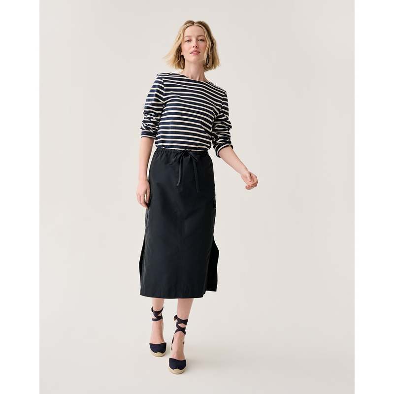 MASHBURN Willa Skirt - Navy Nylon Faille