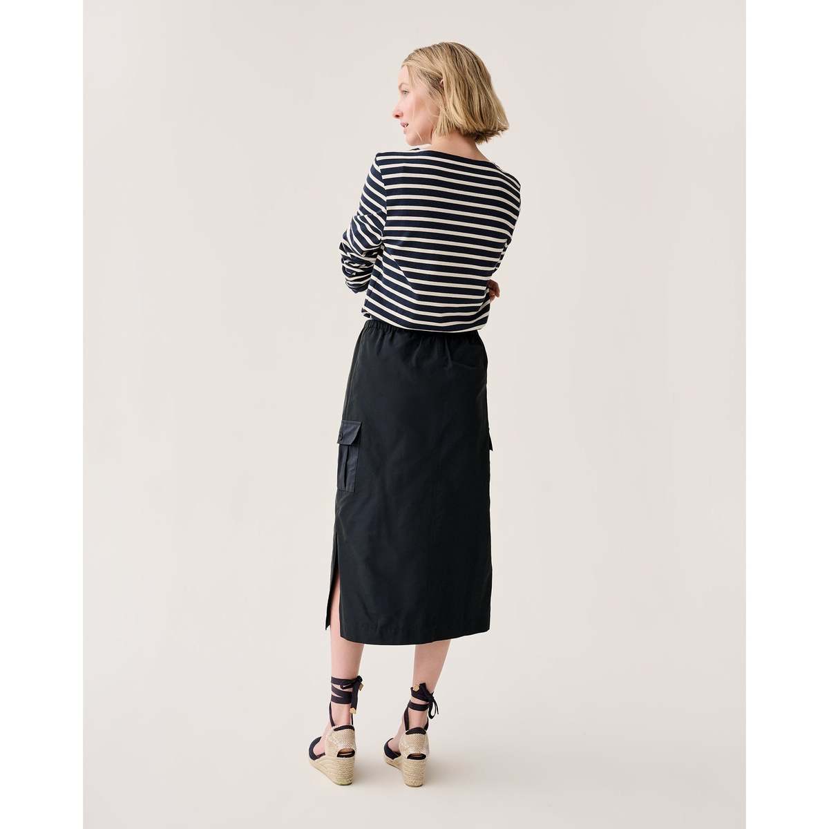 MASHBURN Willa Skirt - Navy Nylon Faille - Image 6 of 6