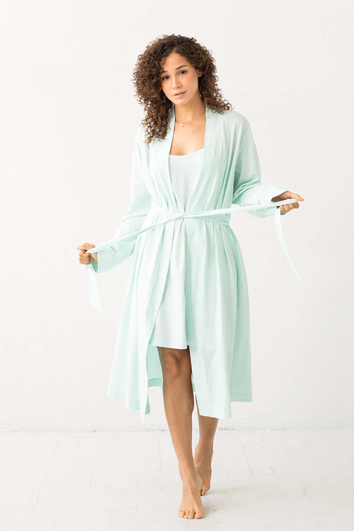 Salua Lingerie Travel Robe in Pima Cotton 44" Robe - Image 6 of 17