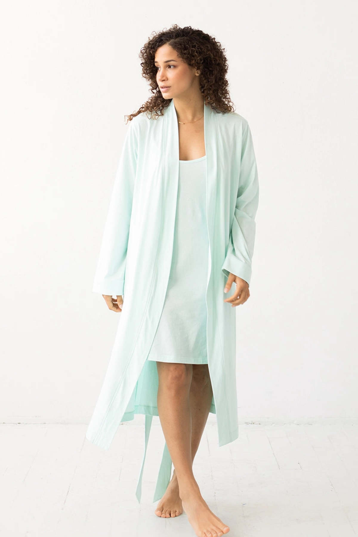 Salua Lingerie Travel Robe in Pima Cotton 44" Robe - Image 7 of 17