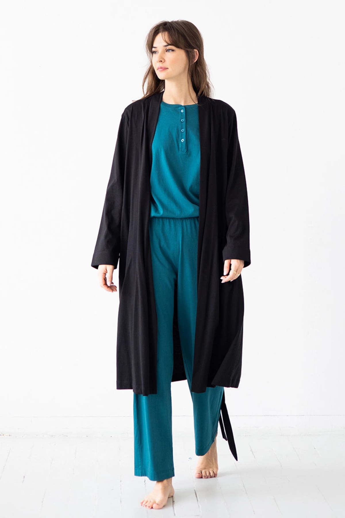 Salua Lingerie Travel Robe in Pima Cotton 44" Robe - Image 8 of 17